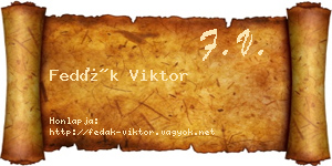 Fedák Viktor névjegykártya